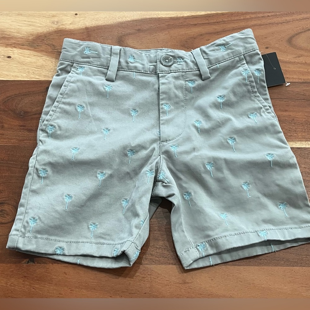 NWT Nordstrom Grey Shorts w Blue Palm Trees - Size 4